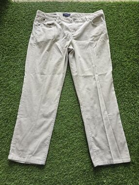Talbots Beige Corduroy Women Pants Sz 16 Signature Ankle Thick Cozy